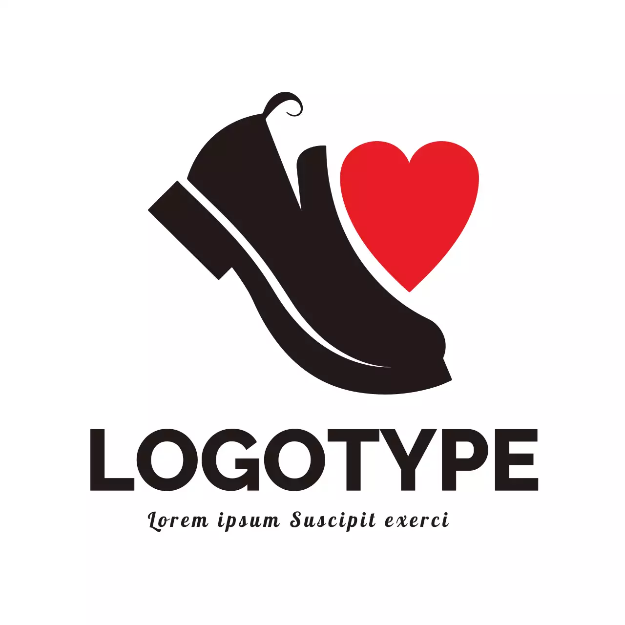 Red Minimal Shoe Logo
