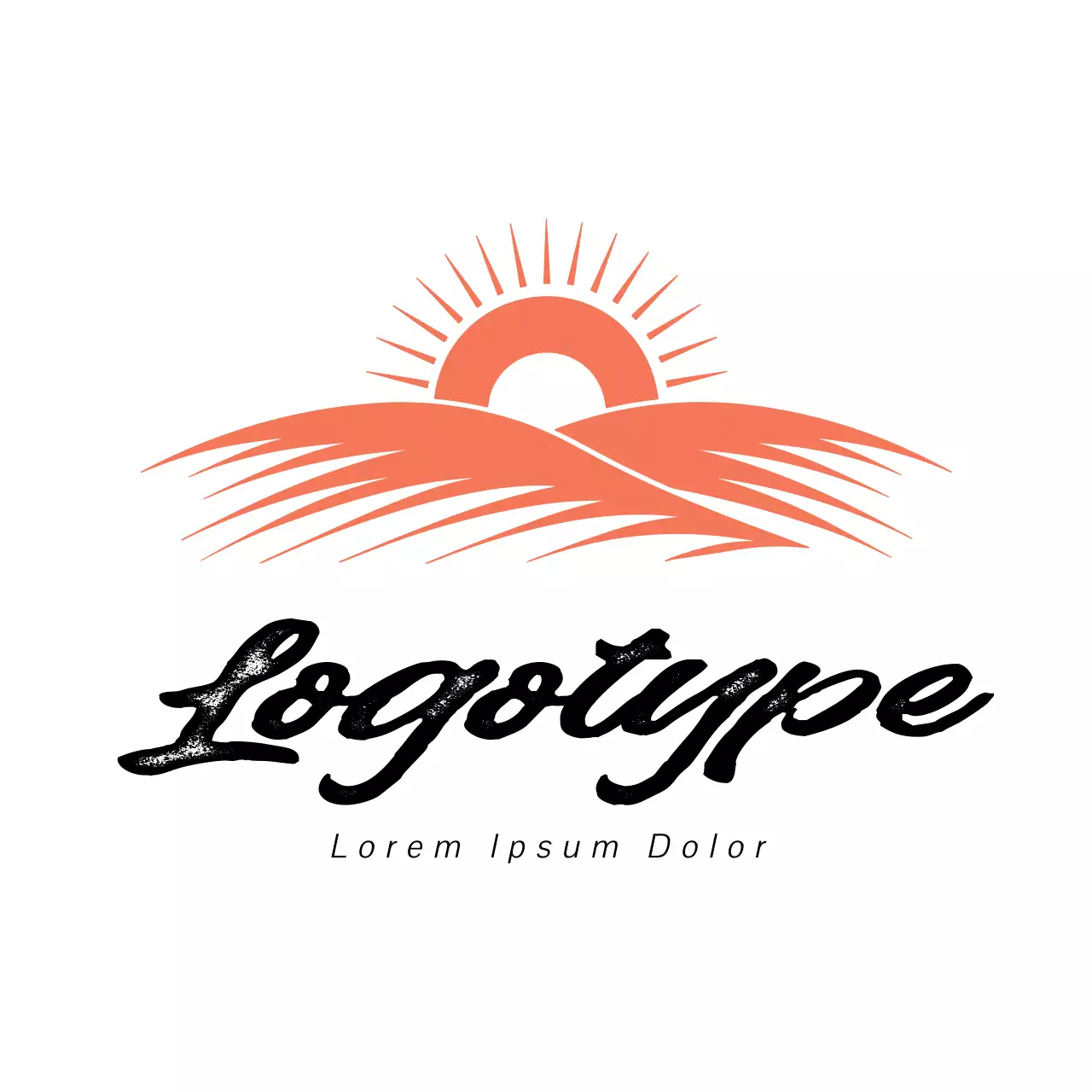 Orange Simple Design Logo