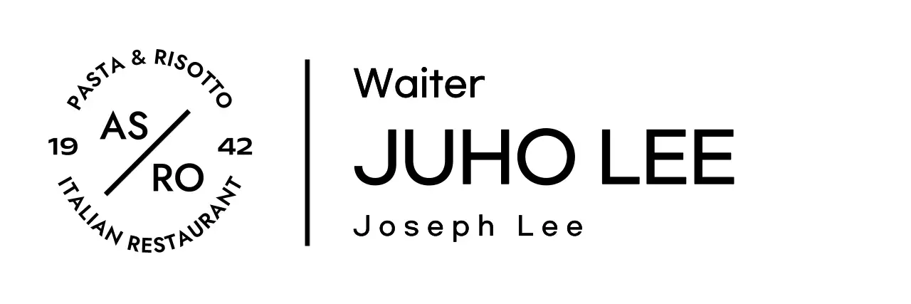 Italian restaurant name badges with a modern twist