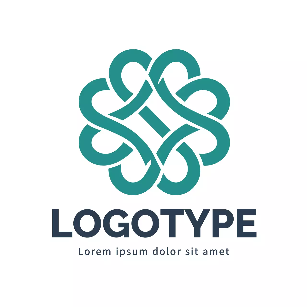 Teal Abstract Design Logo