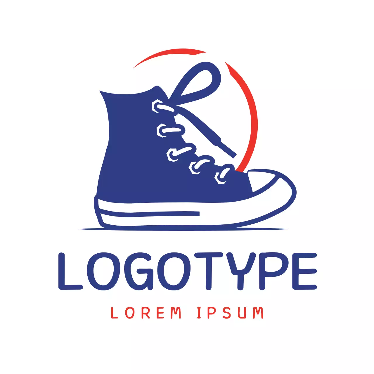 Blue Retro Sneaker Logo