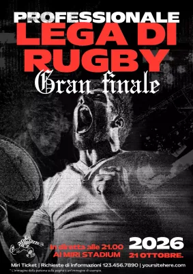 promozione partita di rugby professionale vintage rosso e nero