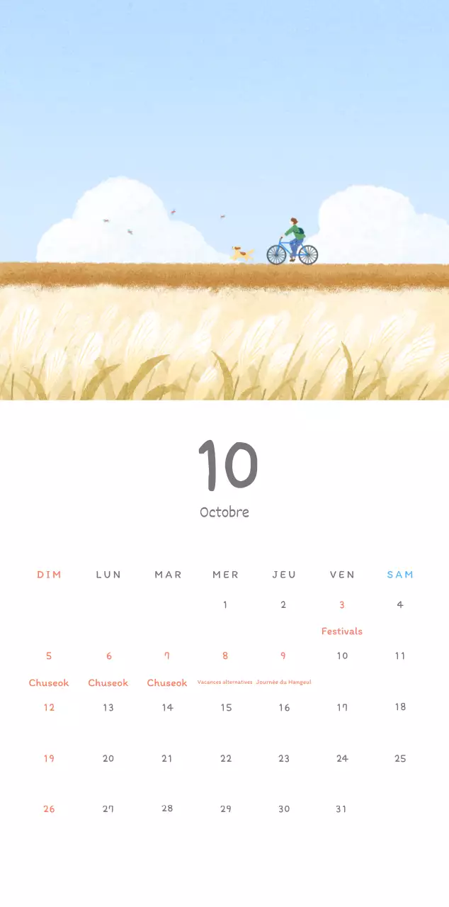 Calendriers mignons avec des illustrations câlines