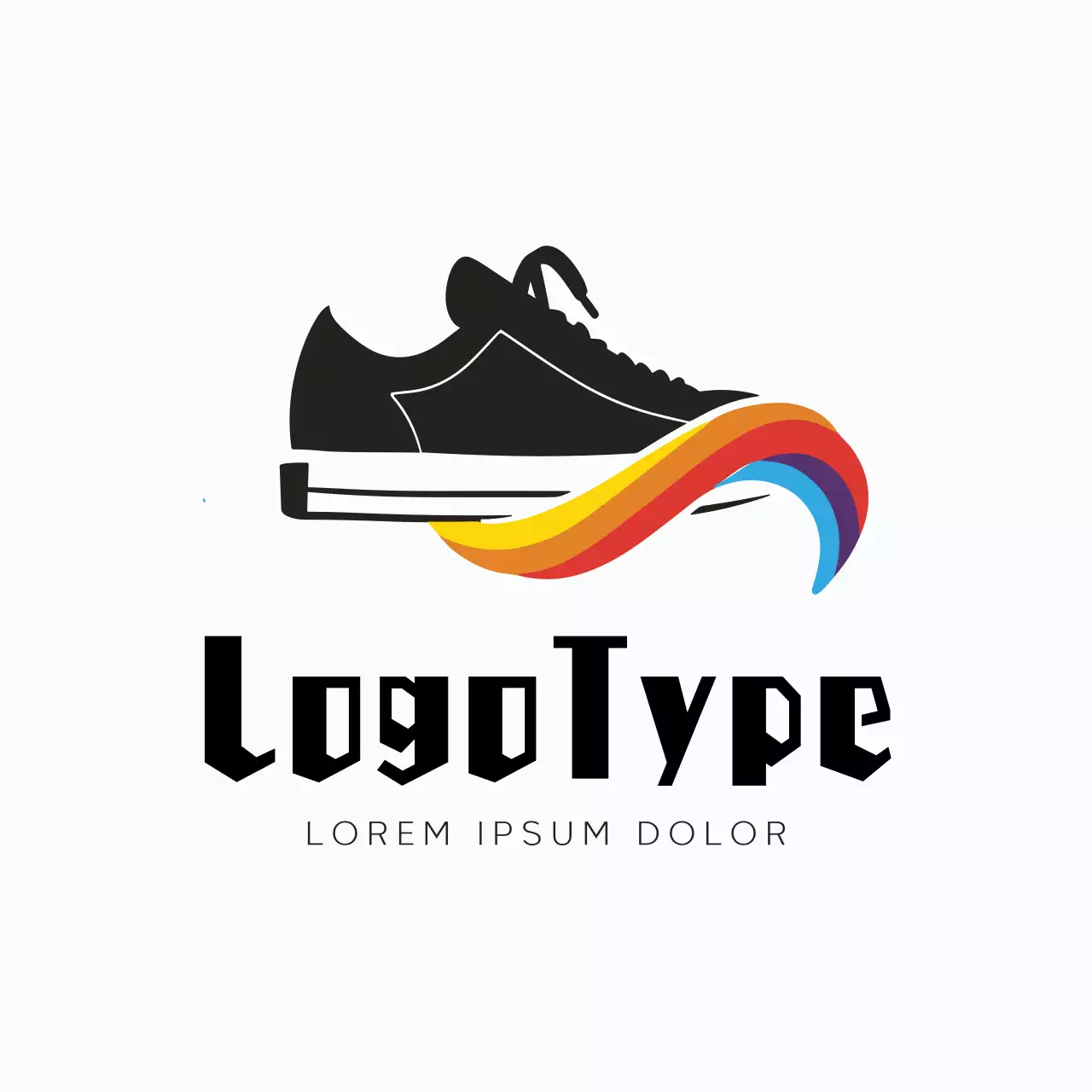 Black Modern Sneaker Logo