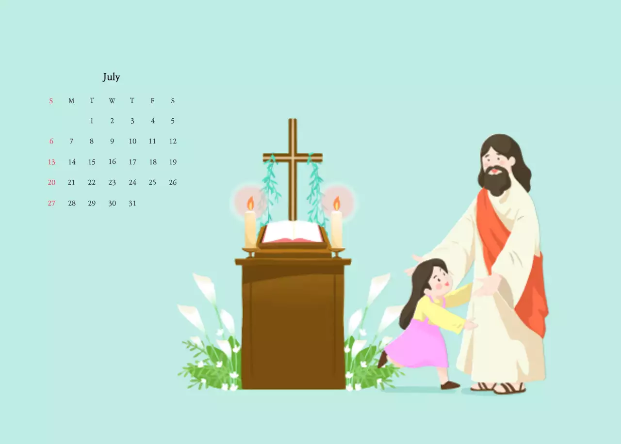 Warm colorsChurches with cute illustrations