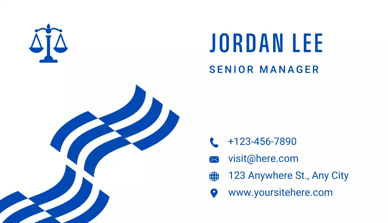 Blue Professional Legal Business Card