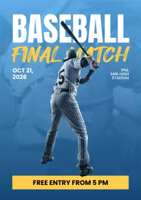 Blue Trendy Baseball Event Poster