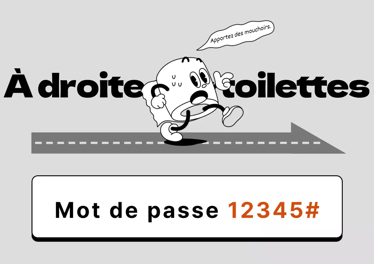 Informations soignées sur les toilettes en noir et rouge