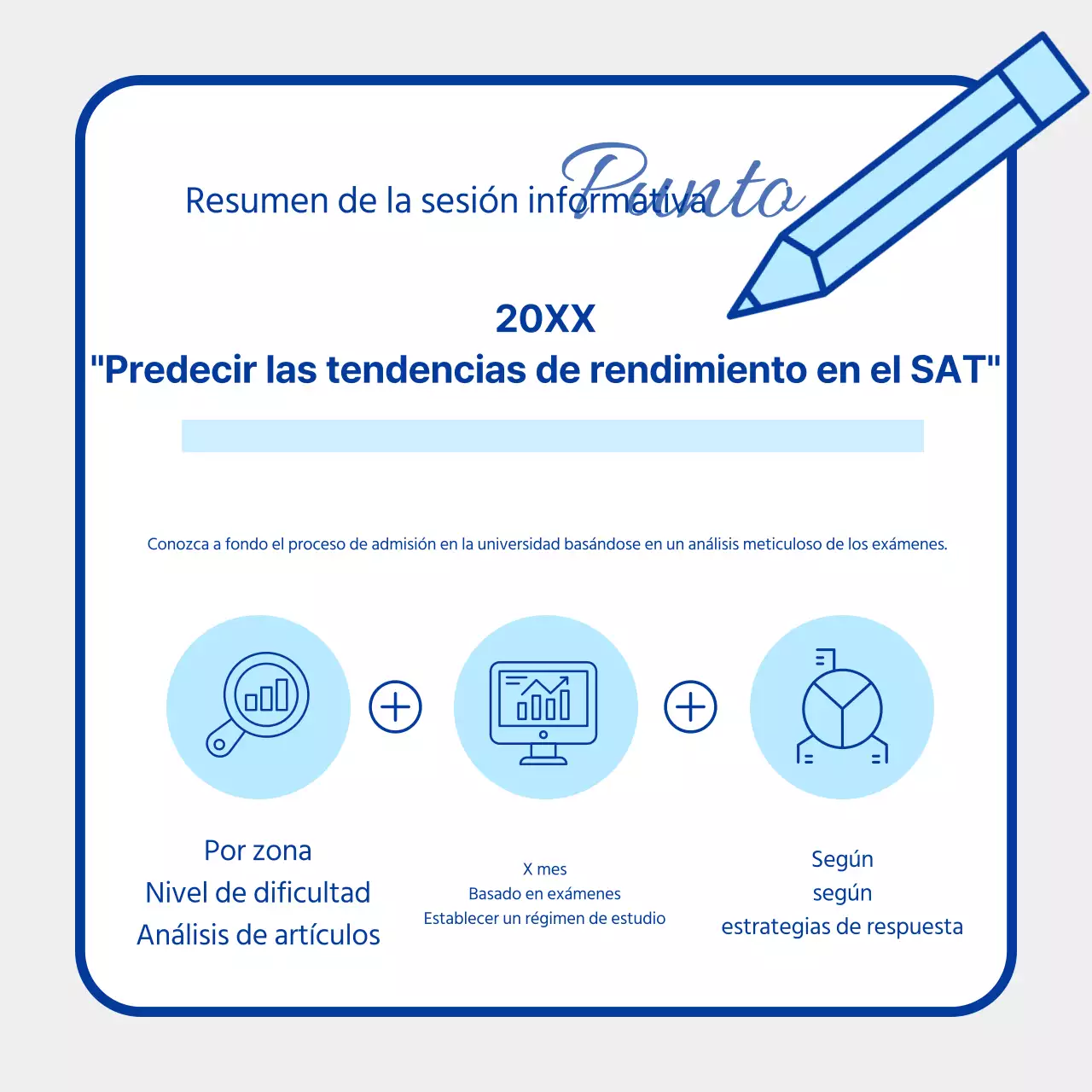 Promover la estrategia de admisión simple de Blue Briefing