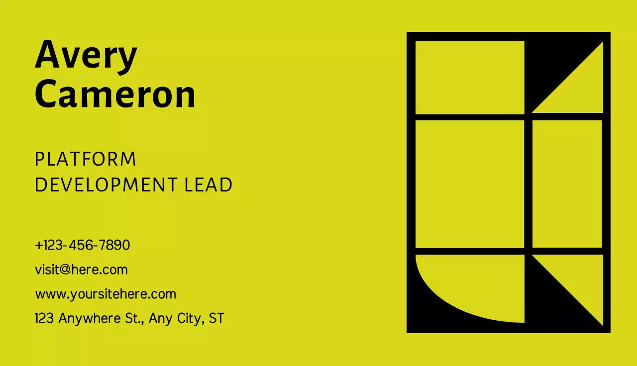 Yellow Modern Business Card