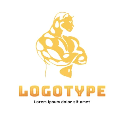 Yellow Modern Fitness Logo