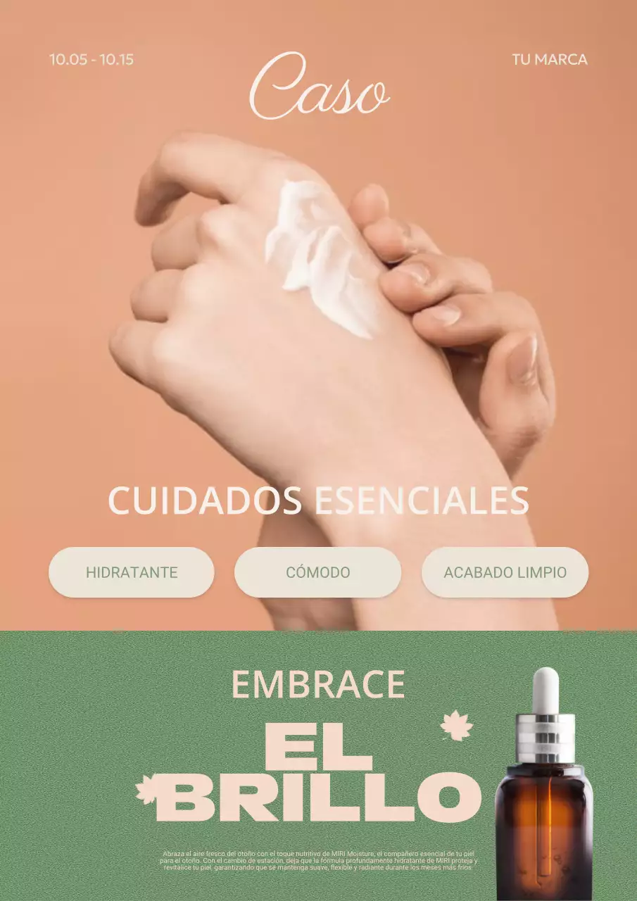 Promover los cosméticos de otoño en marrón y verde