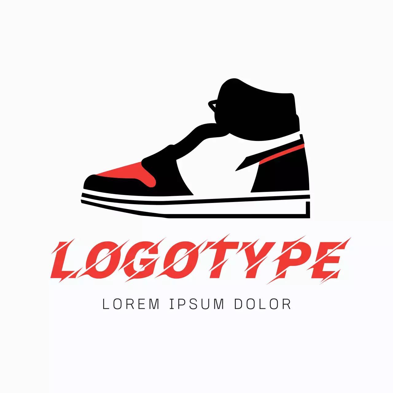 Red Trendy Sneaker Logo