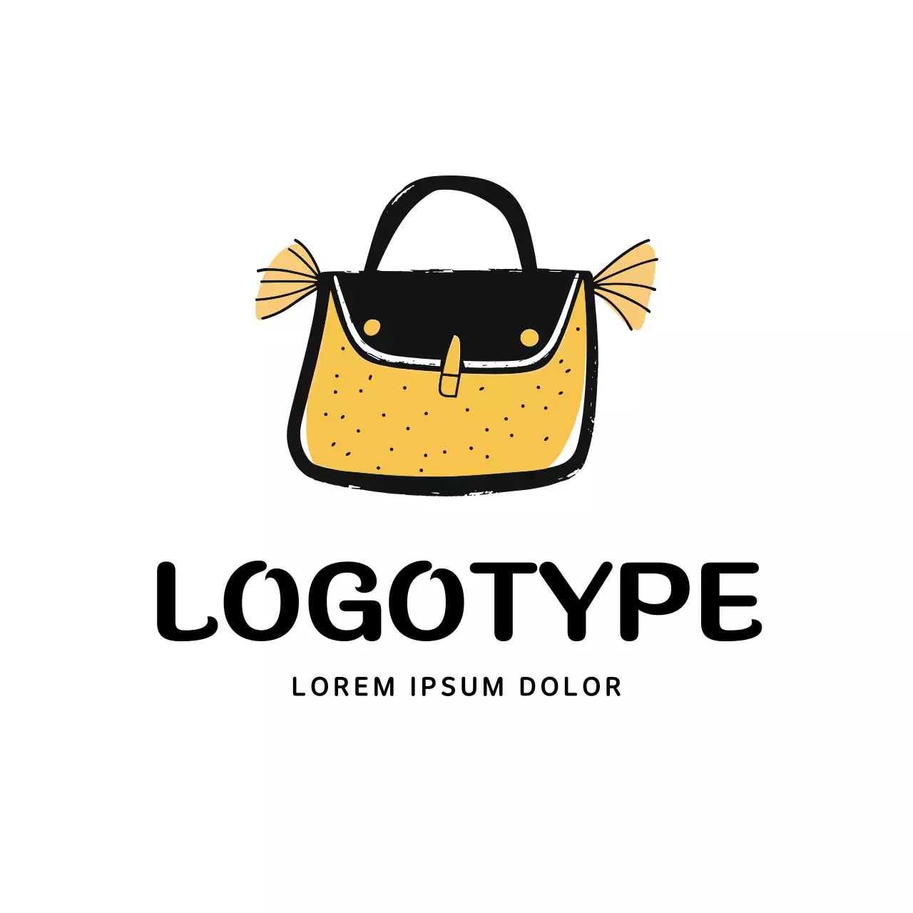 Yellow Minimal Handbag Logo