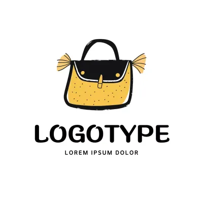 Yellow Minimal Handbag Logo