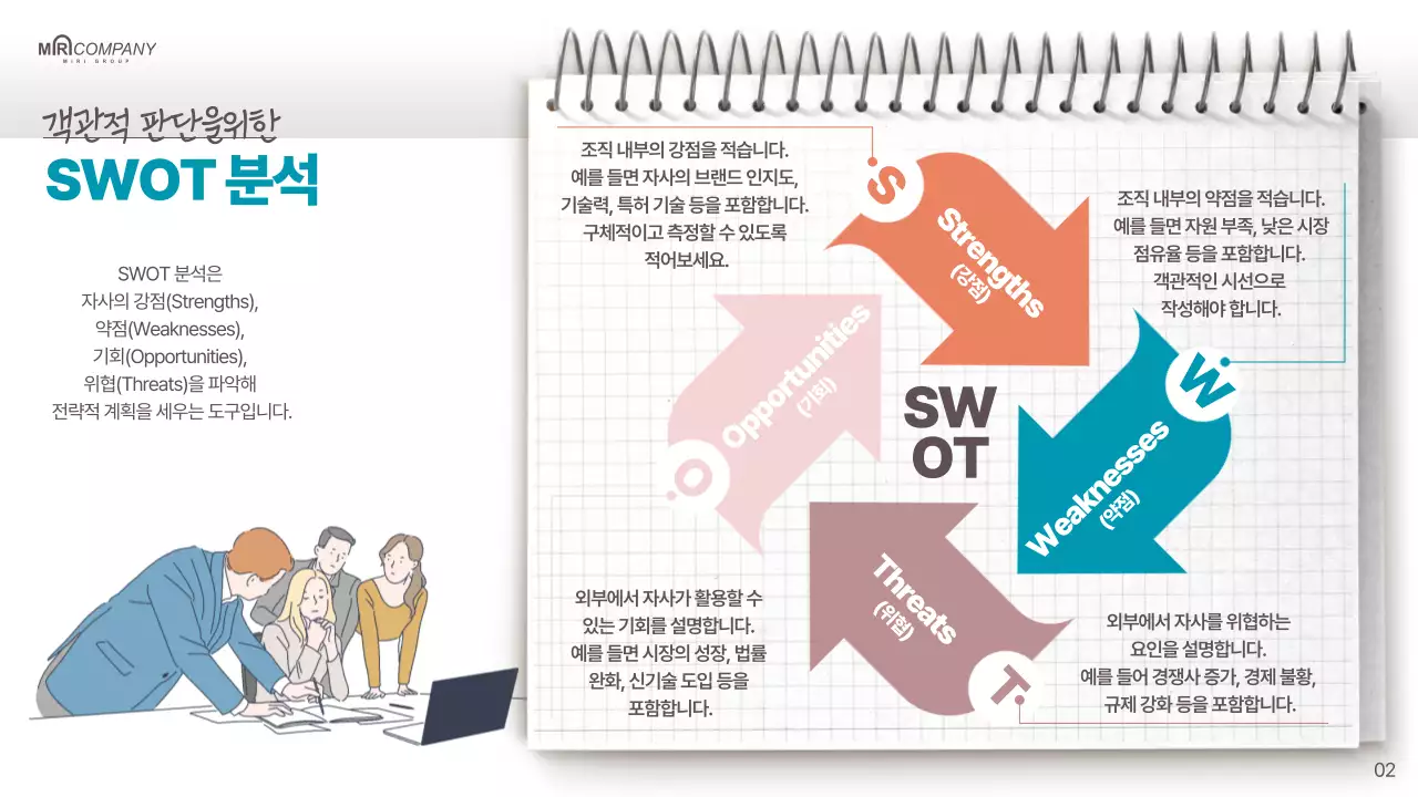 빨강과 민트의 심플한 영업 계획서