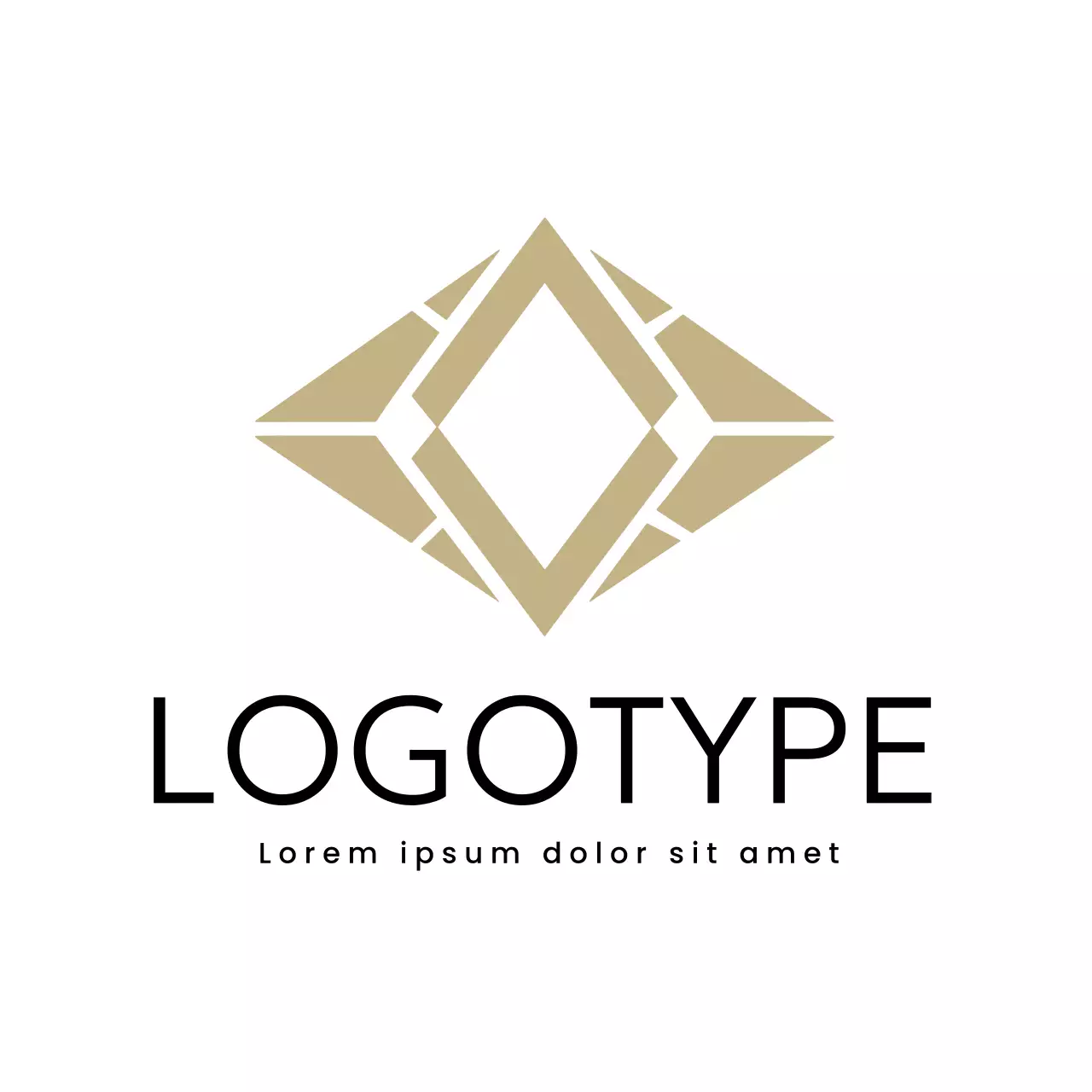 Beige Geometric Design Logo
