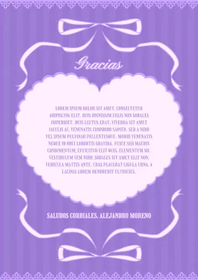 tarjeta de agradecimiento antigua morada