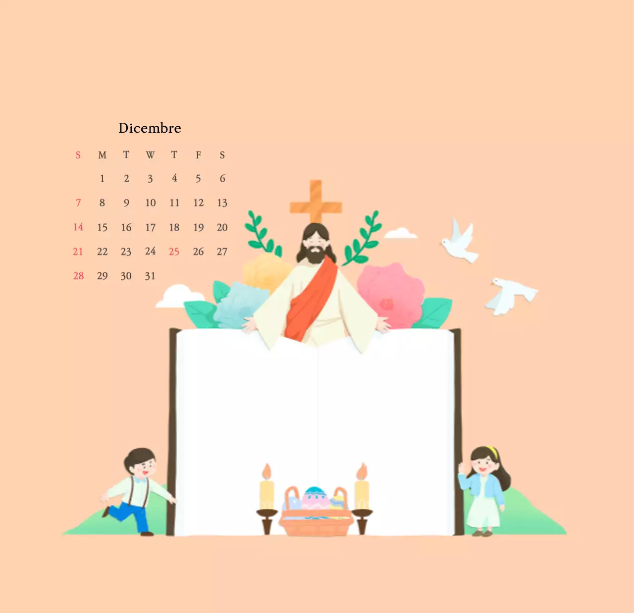 Colori caldiChiese con simpatiche illustrazioni