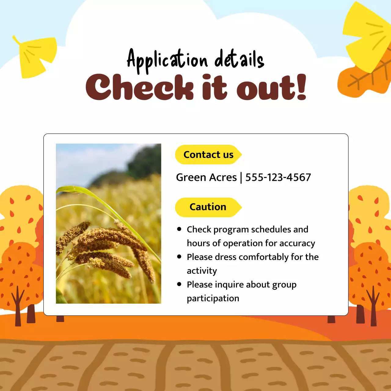 Orange Playful Farm Event Instagram Carousel