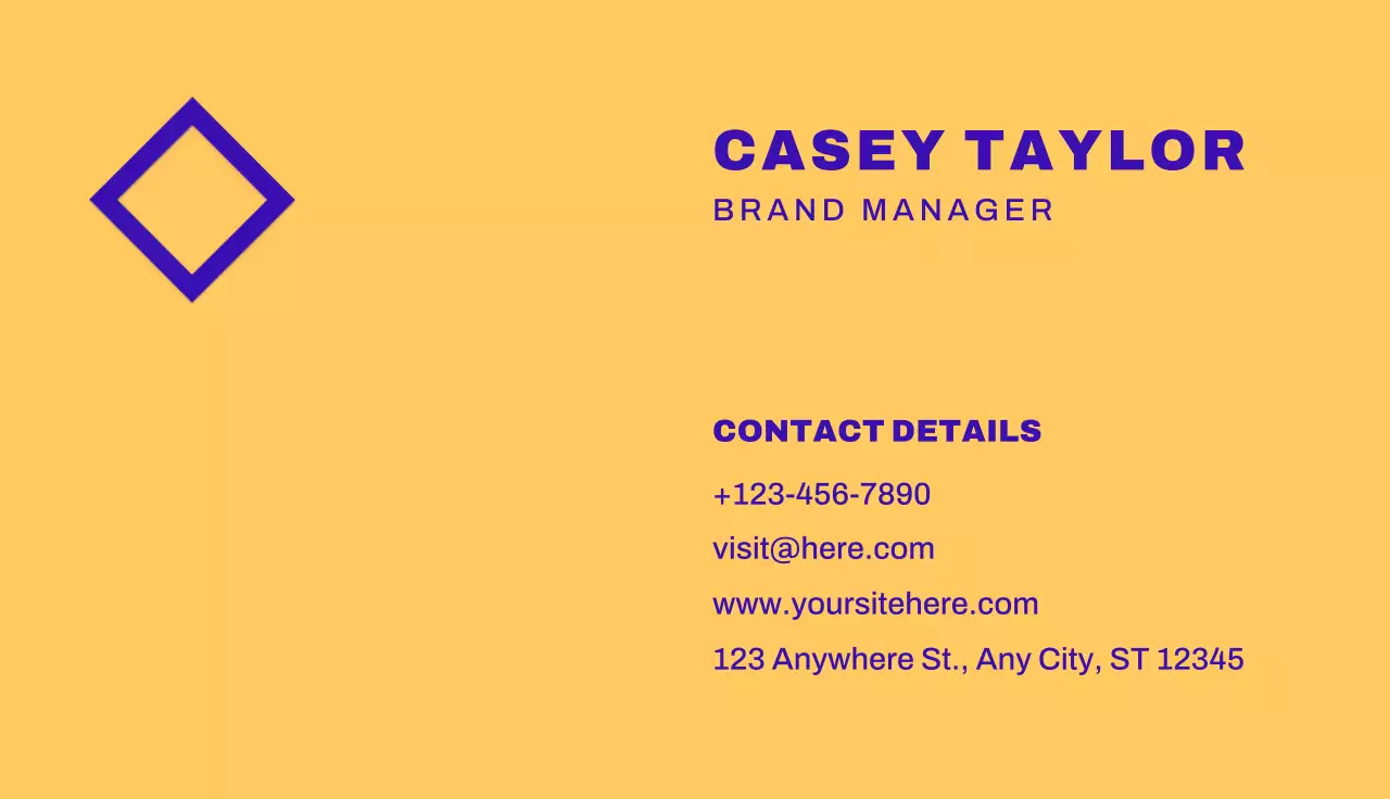 Yellow Minimal Business Card