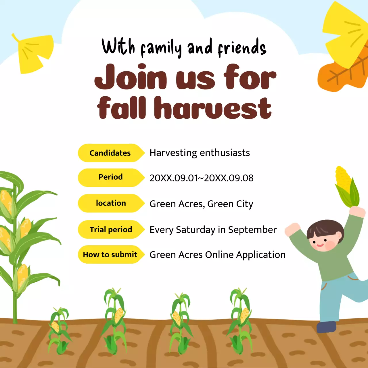 Orange Playful Farm Event Instagram Carousel