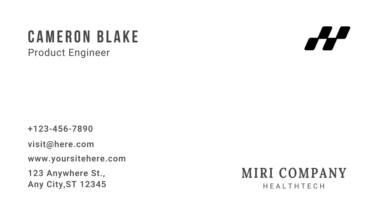 Black Minimalist Business Card