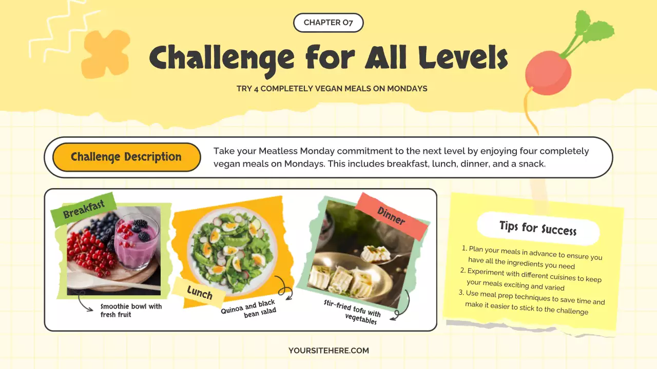 Bài thuyết trình quảng cáo thuần chay đơn giản màu vàng