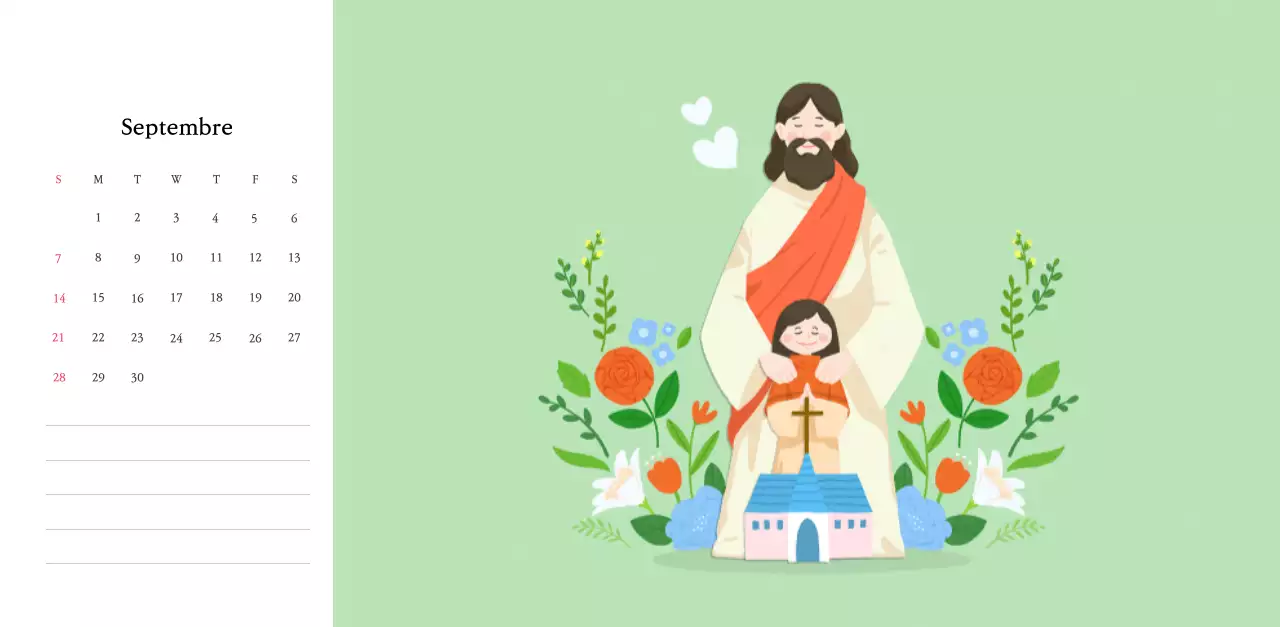 Des églises aux couleurs chaudes et des illustrations mignonnes