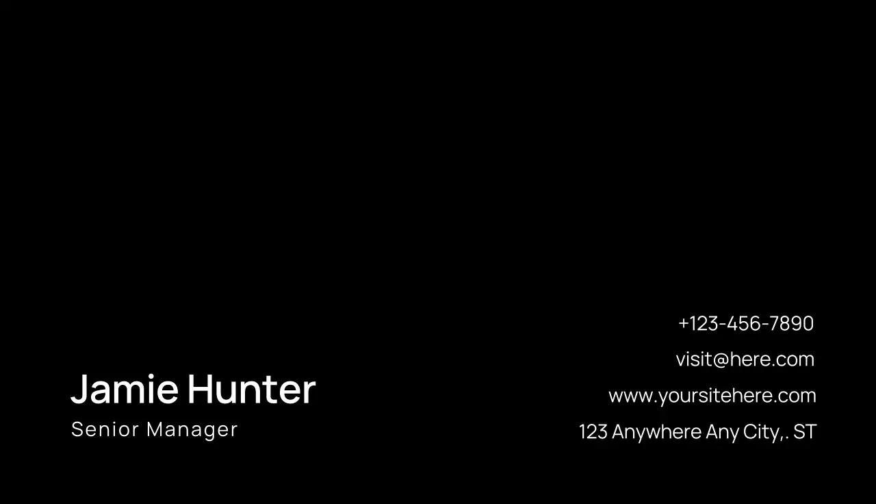 Black Minimal Business Card