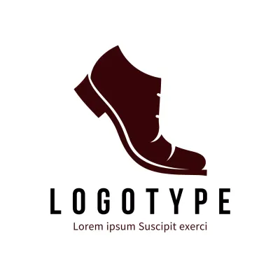 Maroon Minimal Shoe Advertisement Logo