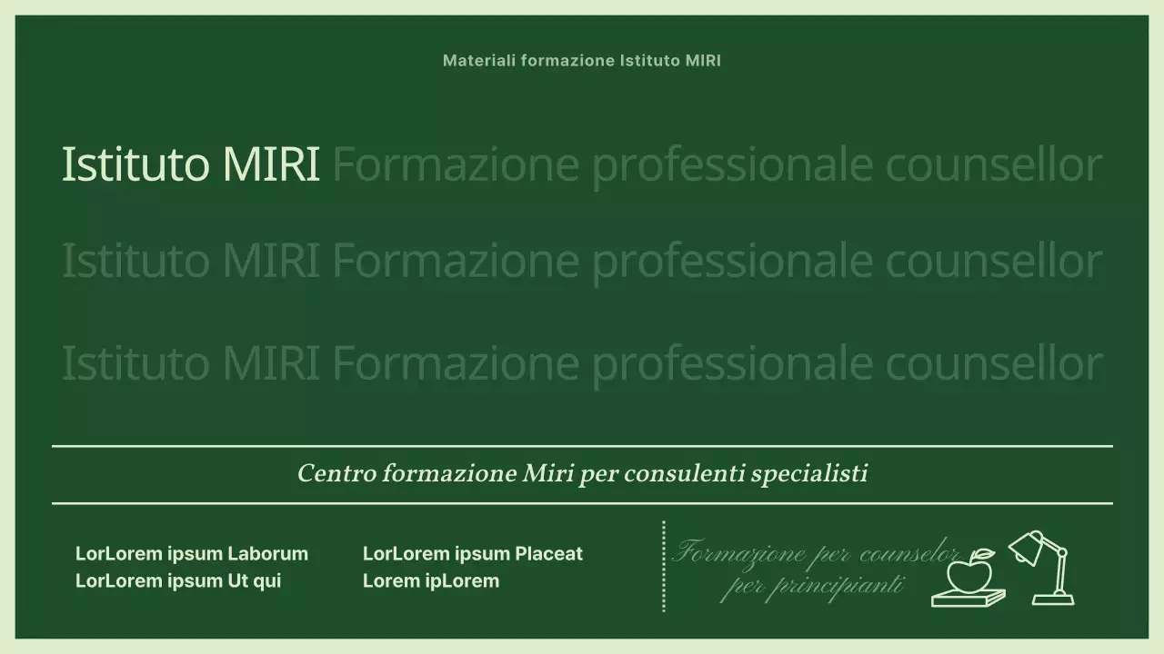 Materiale di formazione per consulenti semplice, verde e alla menta