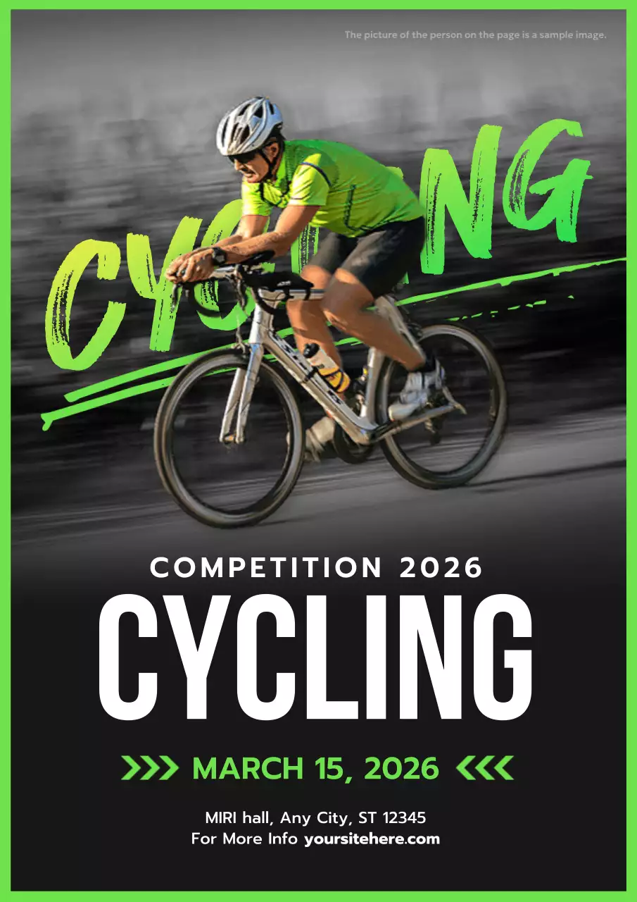 Green Trendy Cycling Event Poster