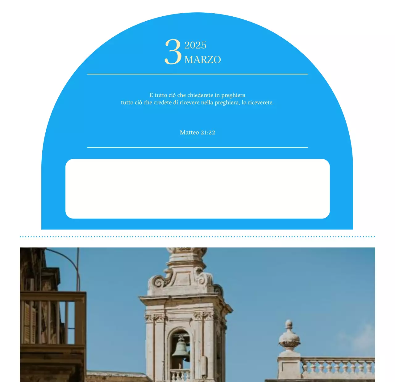 Calendario ecclesiastico blu di concezione moderna
