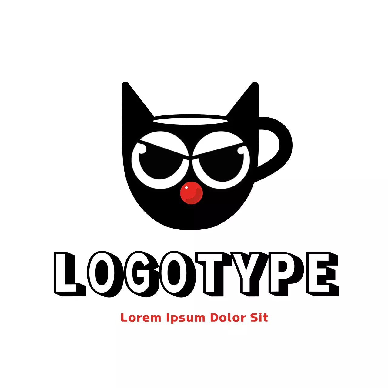 Black Minimal Coffee Design Logo