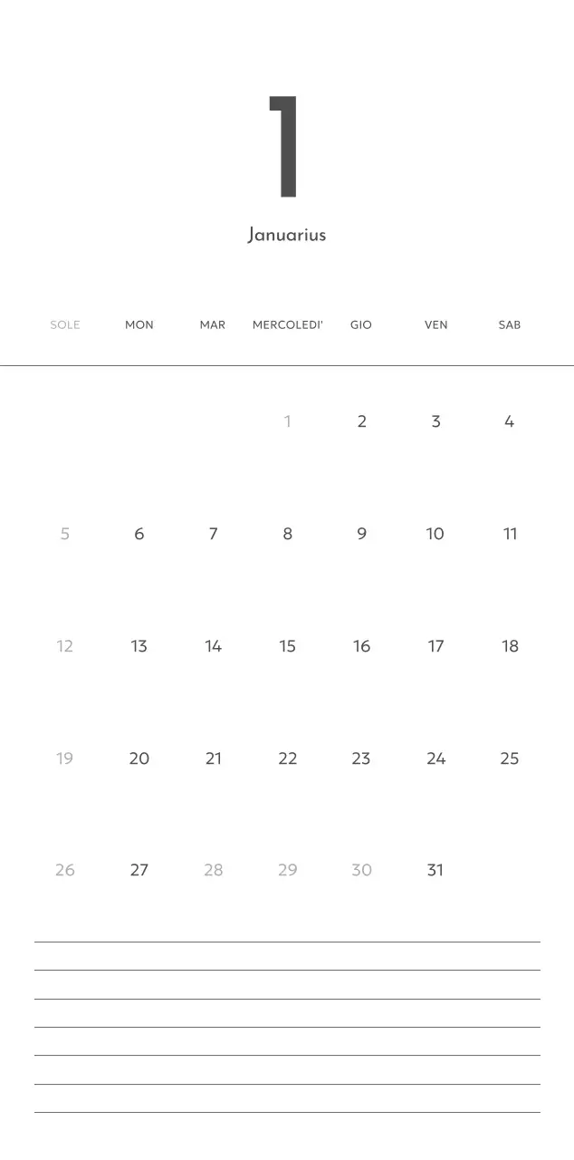 Un calendario fotografico dall'atmosfera pulita e urbana