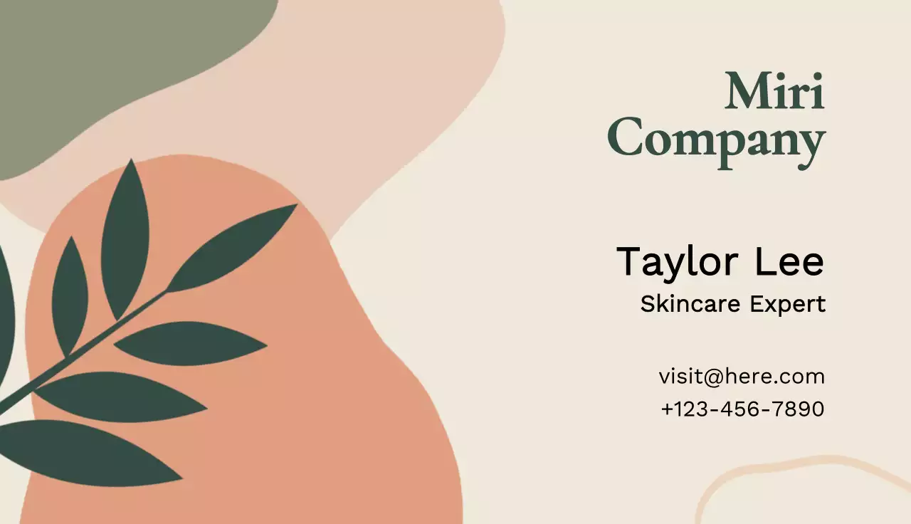 Beige Organic Skincare Business Card