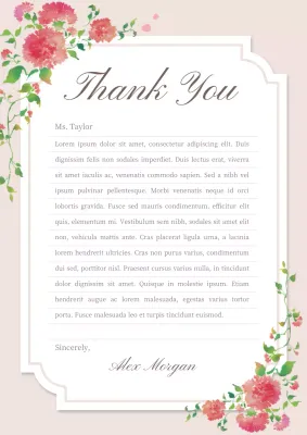 Pink Elegant Thank You Card Poster