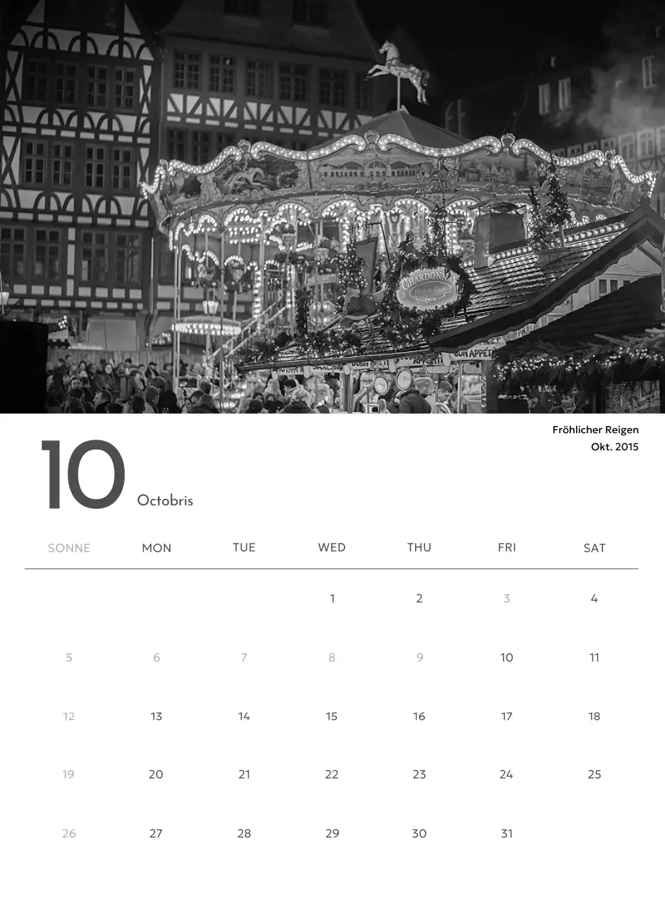 Ein Fotokalender mit klarem, urbanem Charakter