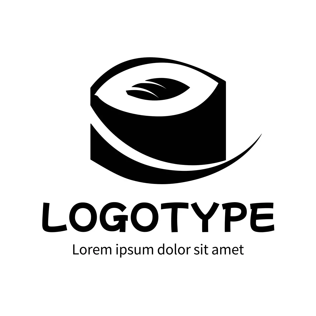 Black Minimalist Sushi Design Logo