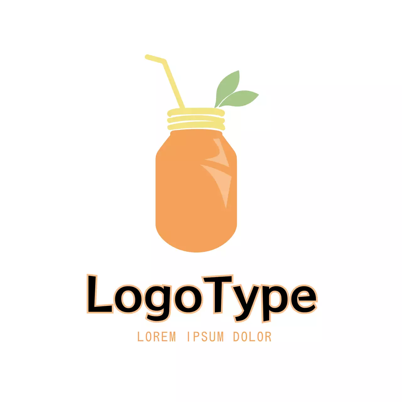 Orange Minimal Beverage Logo