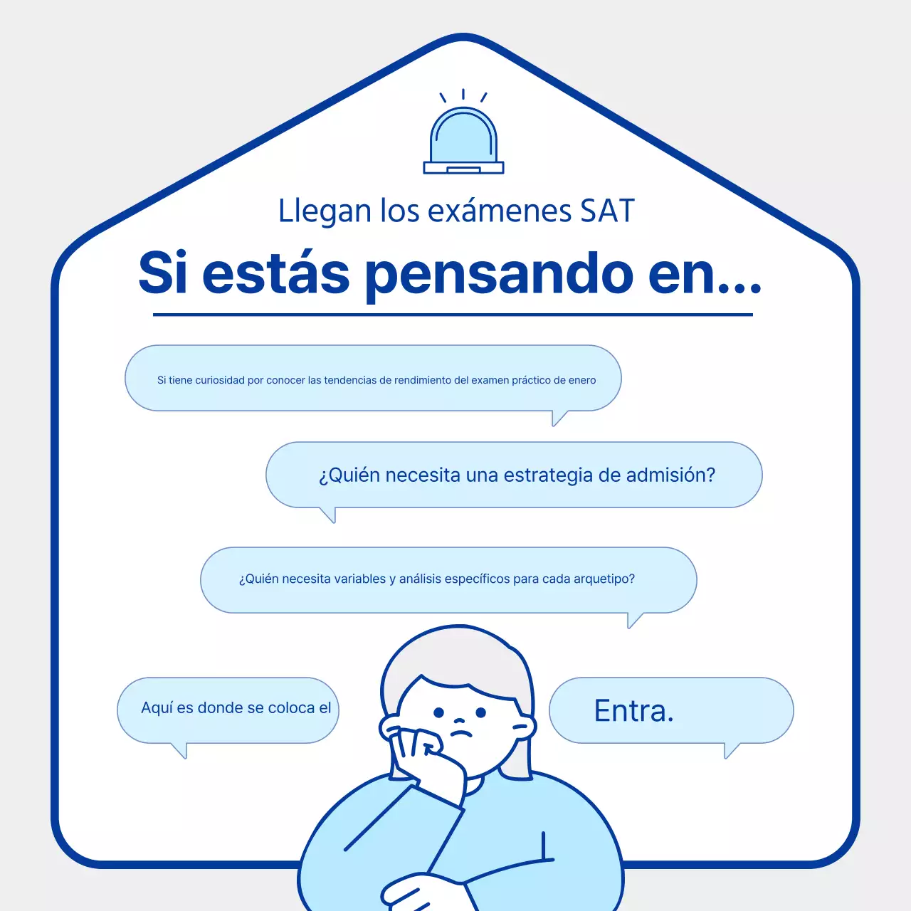 Promover la estrategia de admisión simple de Blue Briefing