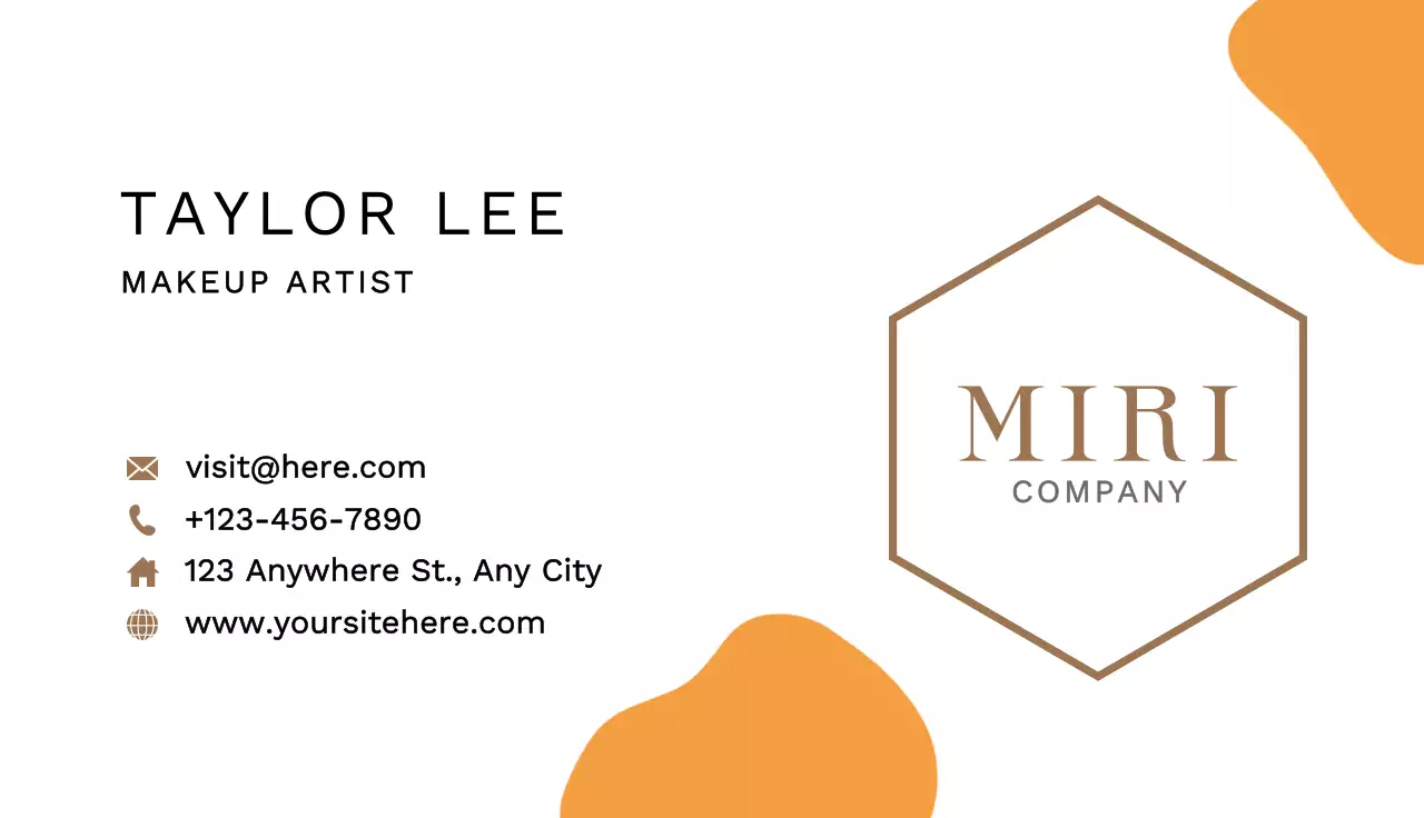 Orange Minimal Business Card