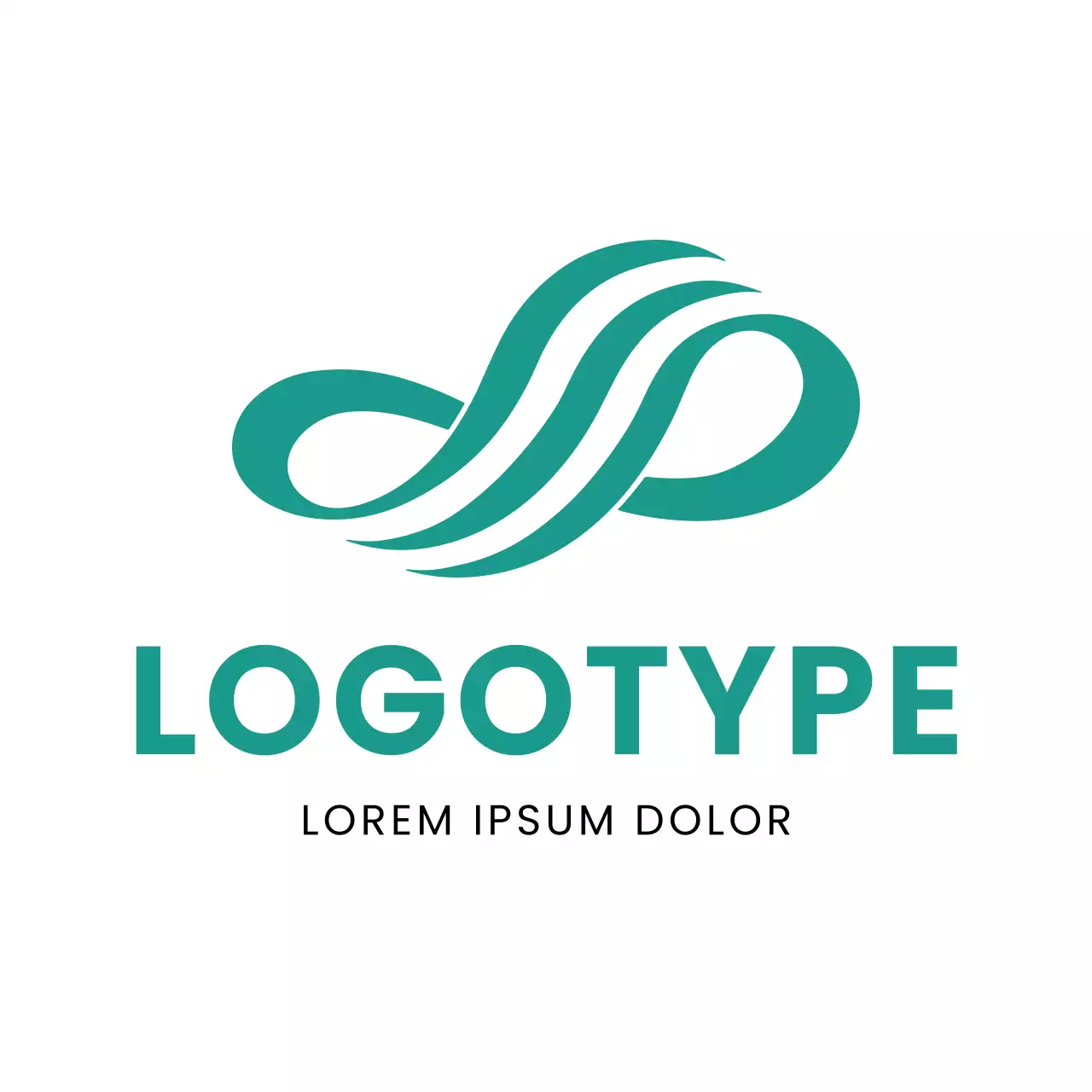 Teal Abstract Design Logo