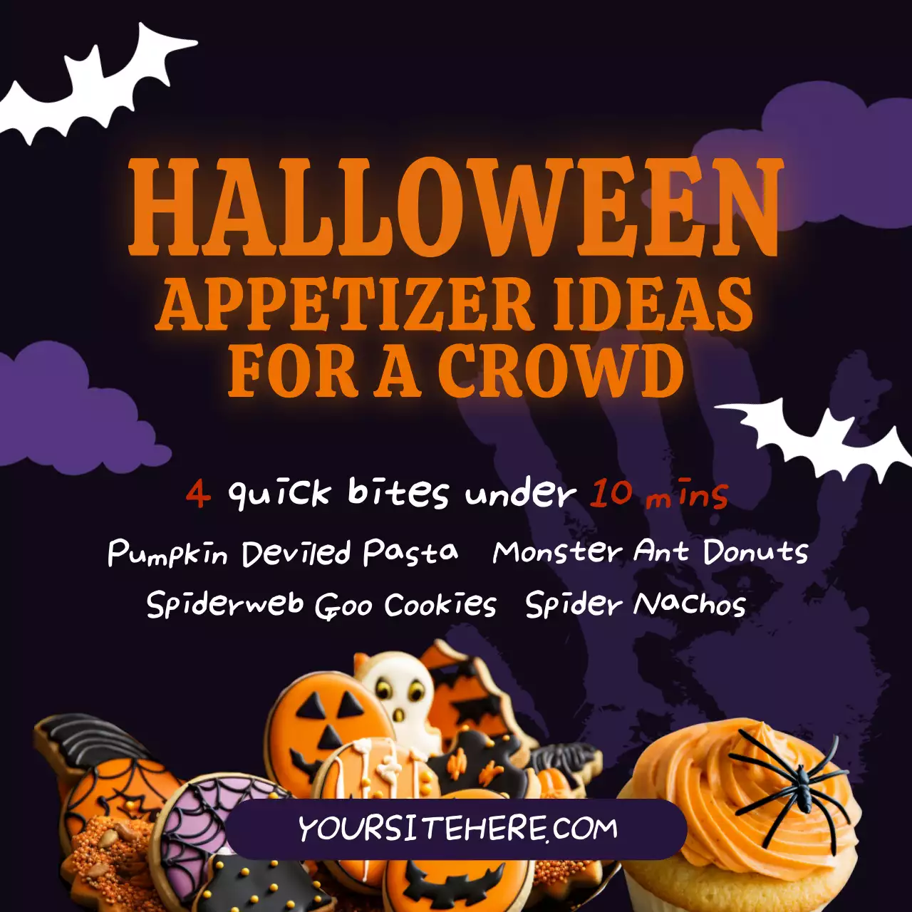 Orange Retro Halloween Recipe Social Media Post