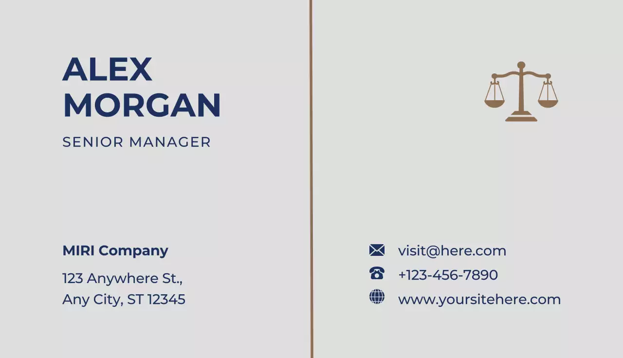 Navy Minimal Business Card