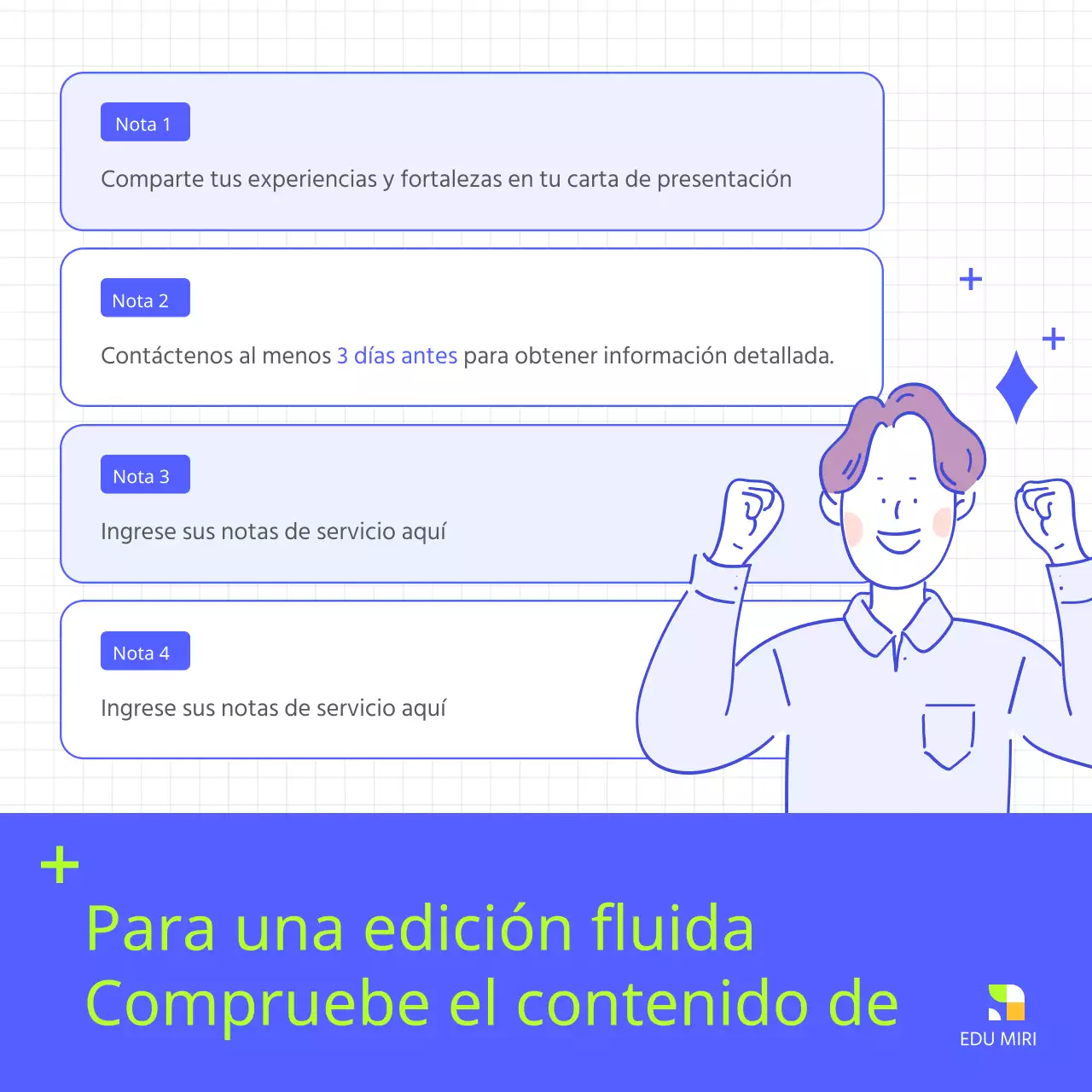 Material moderno de formación para la preparación al empleo en colores azul y fluorescente
