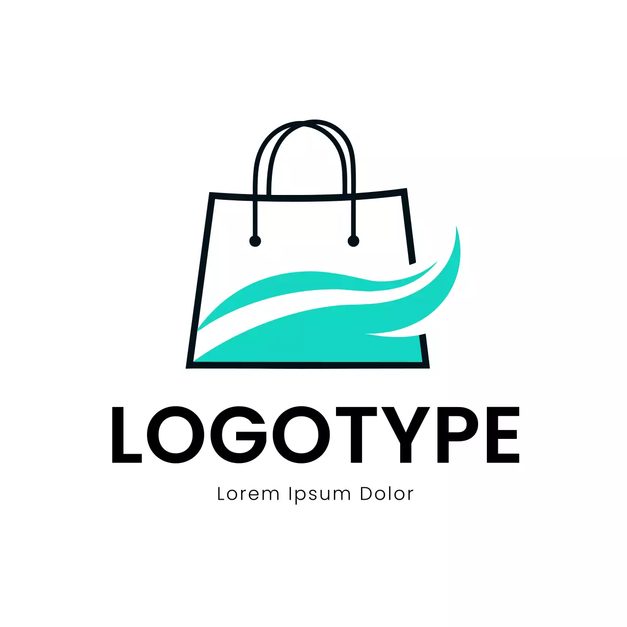 Teal Minimal Shopping Logo