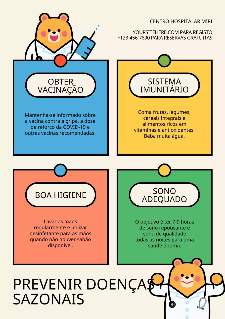 animação colorida guia de gestão da saúde sazonal