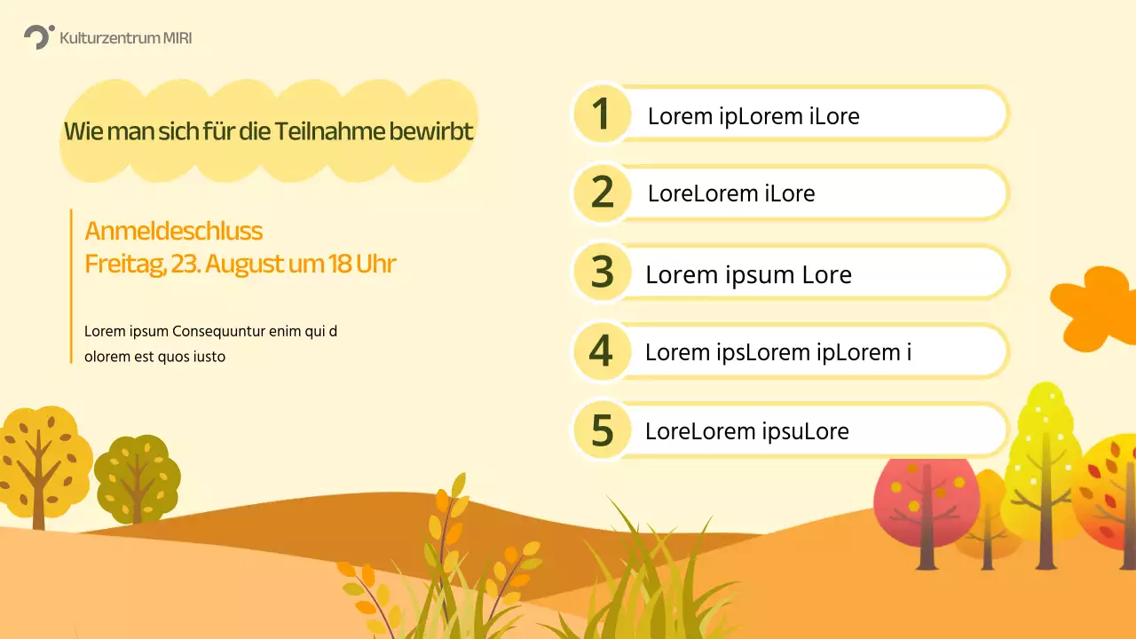 Orange Nature Herbst Event Guide